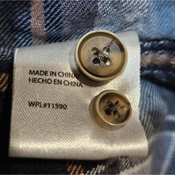 Weatherproof Vintage Blue Plaid Button-up size XL - Picture 6 of 7